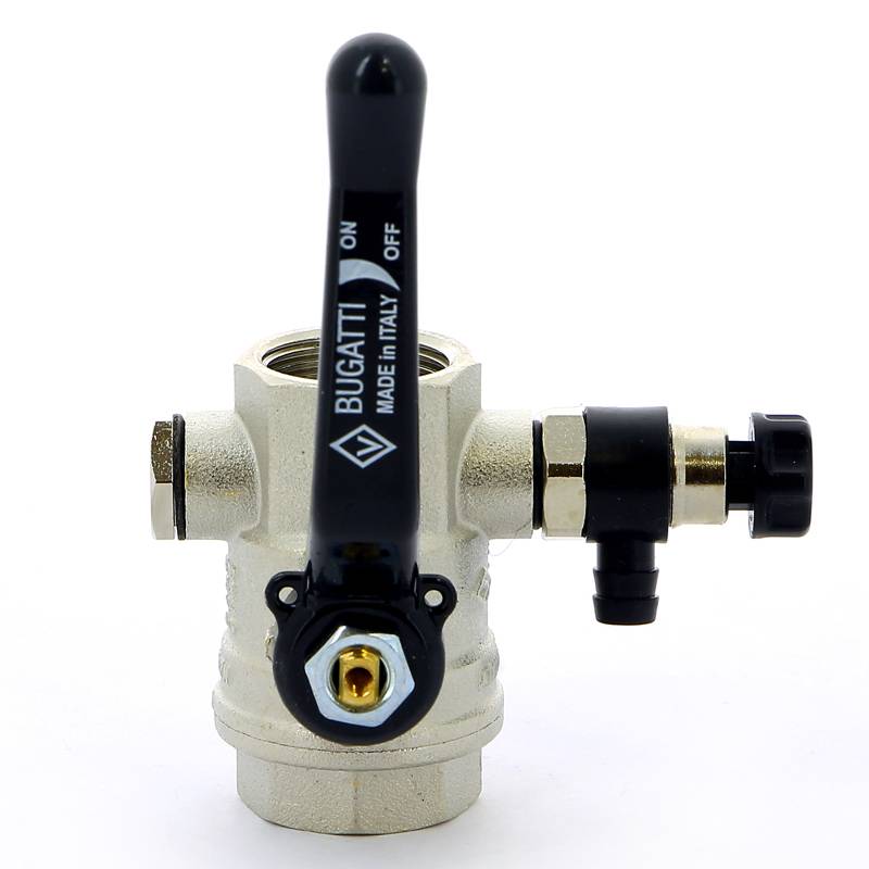 Кран шаровой Bugatti Oregon 330 ВВ с дренажным вентилем и заглушкой рычаг 3/4 03300024