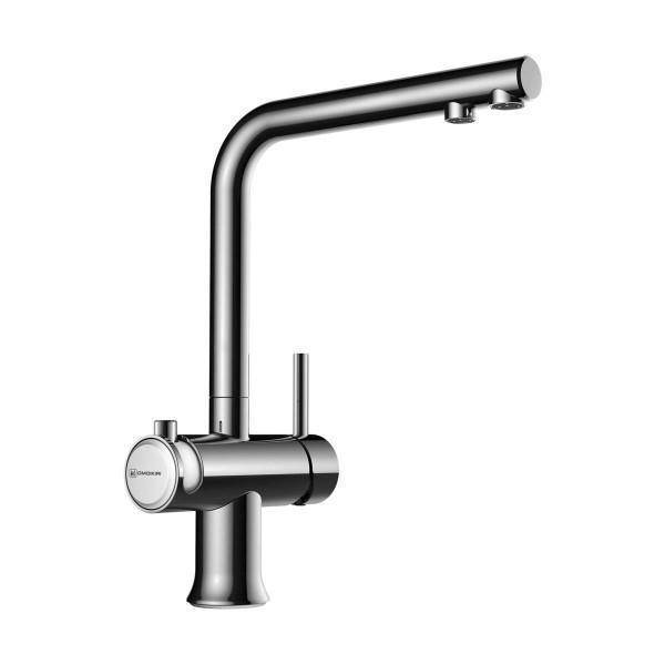 Смеситель для кухни Omoikiri Hotaru с подключением фильтра хром/белый 4994051