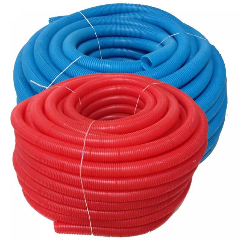 Труба гофрированная Uni-Fitt синяя 25 мм для труб 16-20 мм бухта 100 м 583B2510