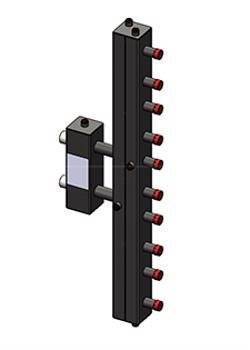 Гидроразделитель с коллектором ZOTA вертикальный 5 контуров до 70 кВт AGR4932001005
