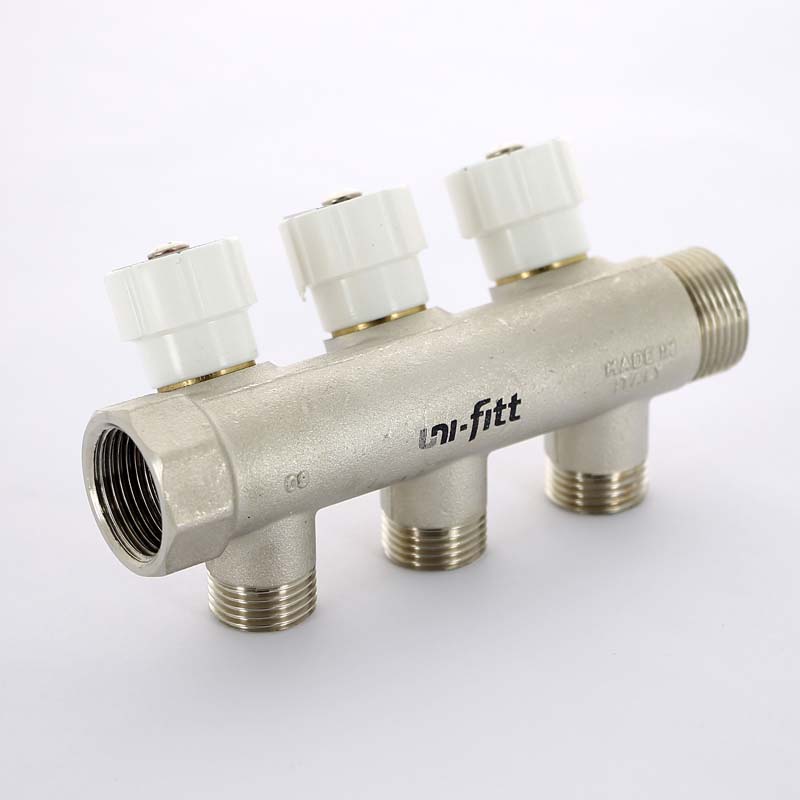 Коллектор с вентилями Uni-Fitt 3/4 3 выхода 1/2 40 мм 400N3230