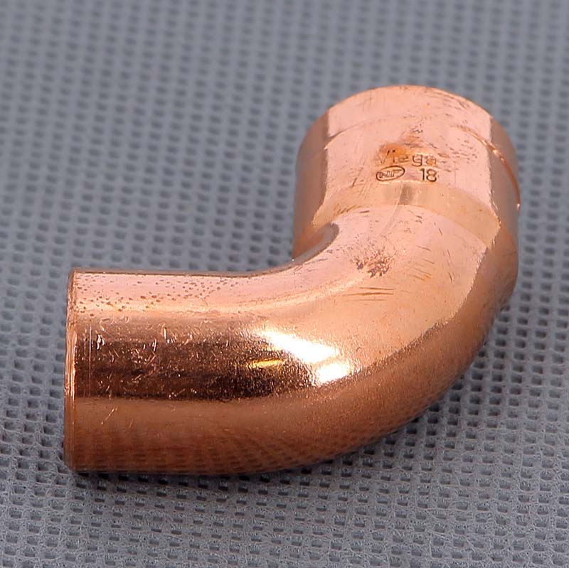 Угол медный 90 градусов однораструбный под пайку Viega 18 мм 101169