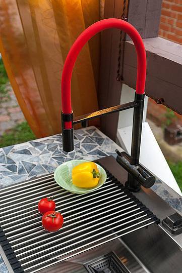 Смеситель для кухни Omoikiri Kanto-GM выдвижной излив под фильтр вороненая сталь 4994013