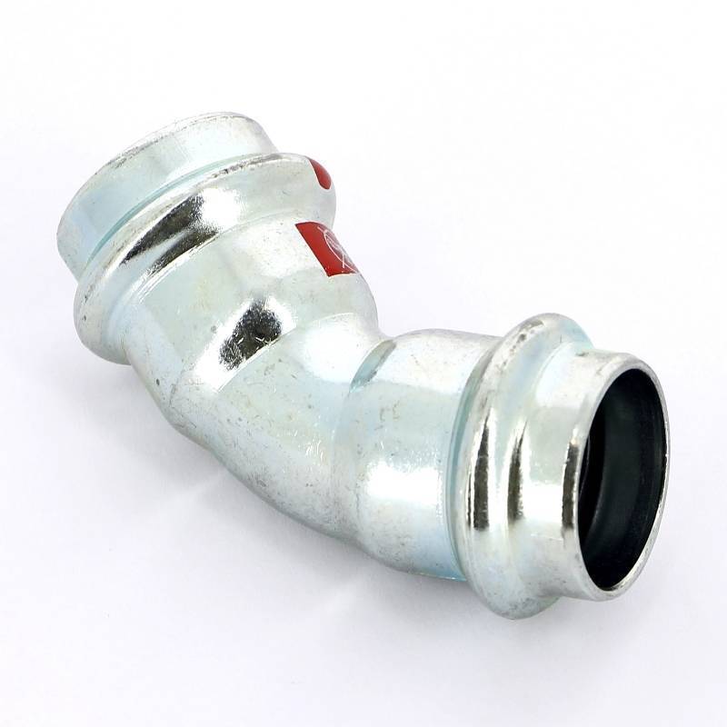 Угол пресс 45° Viega Prestabo 22 мм оцинкованная сталь 558284