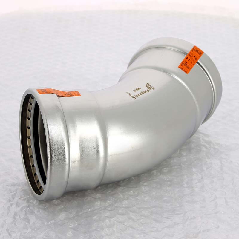 Угольник пресс 45° Viega Sanpress Inox XL 88.9 мм нержавеющая сталь 482664