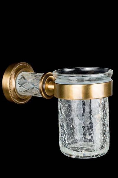 Стакан для зубных щеток подвесной Boheme Murano Cristal бронза 10904-CRST-BR