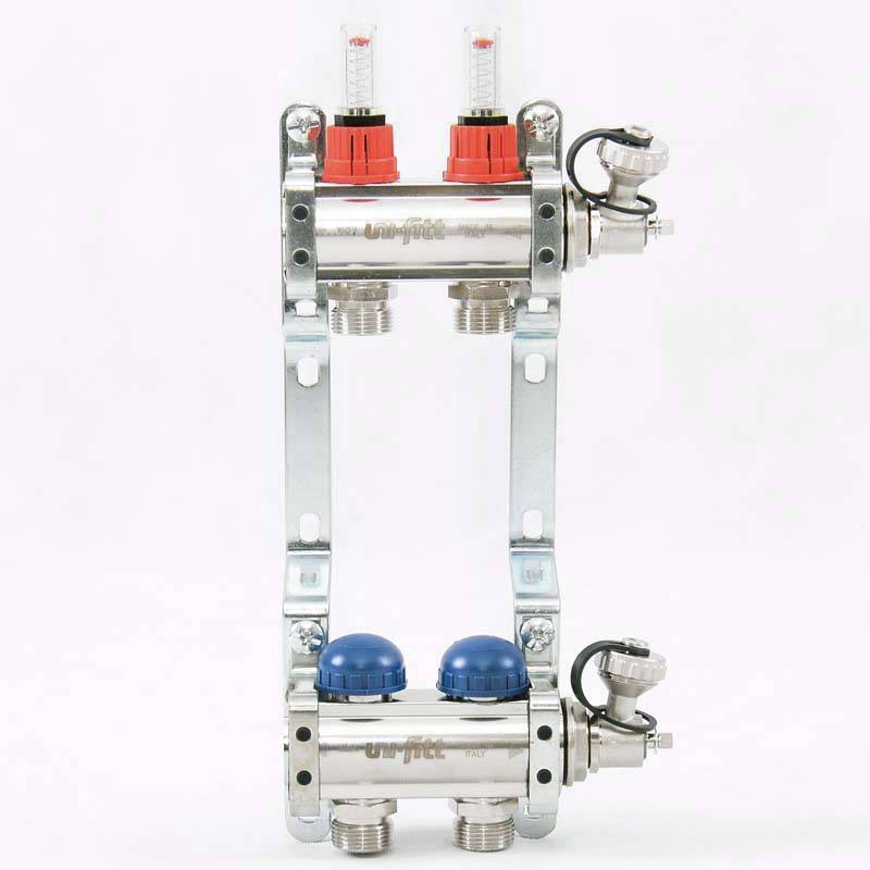 Коллекторная группа Uni-Fitt серия E 1x3/4 EK 2 выхода с расходомерами 440E4302