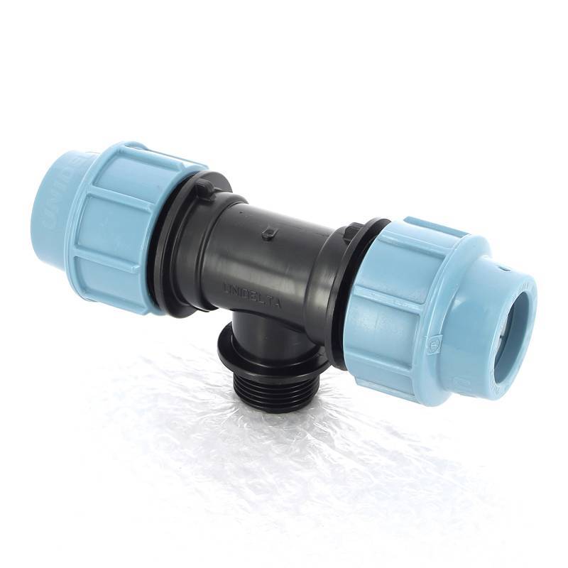 Тройник компрессионный Unidelta ПНД 32x1 наружная резьба 1010032004