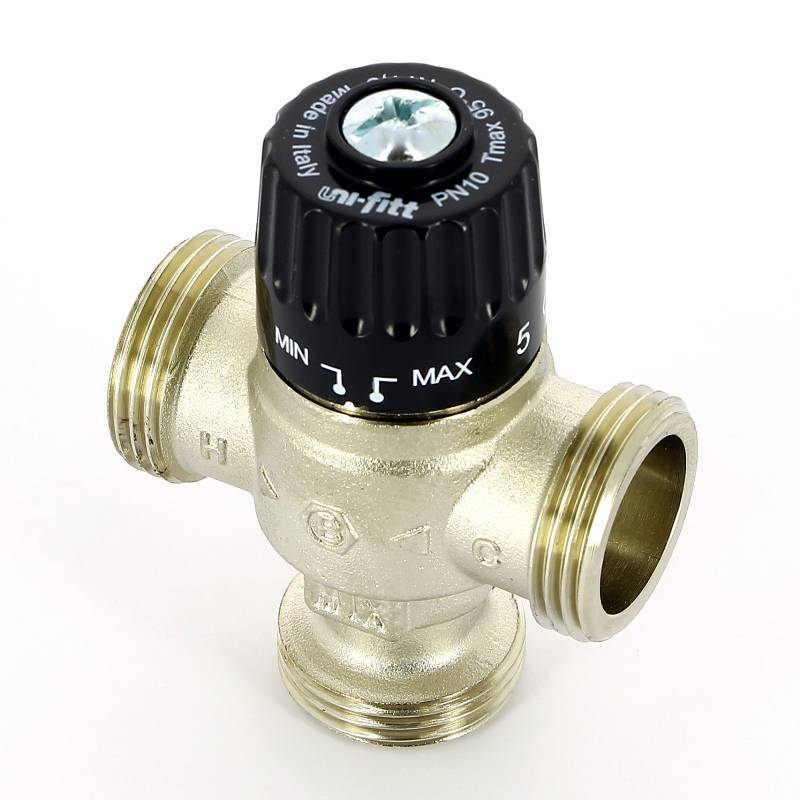 Клапан термосмесительный Uni-Fitt 1 35-60°C смешение в центр 353N2240