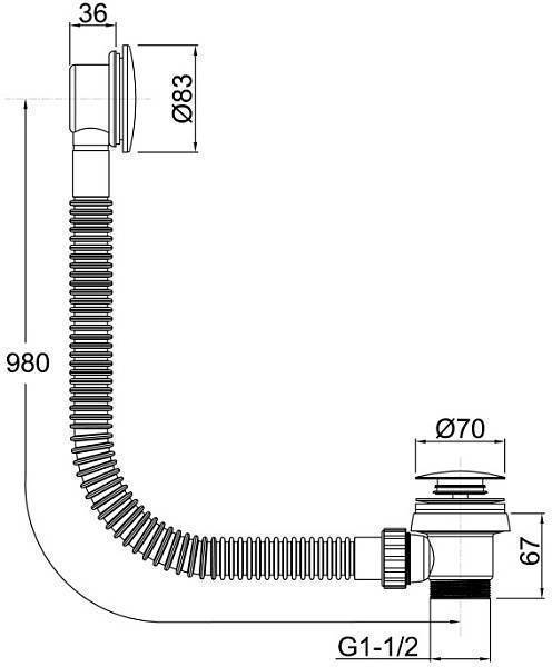 Слив-перелив для ванны Allen Brau Priority хром 5.31027-00