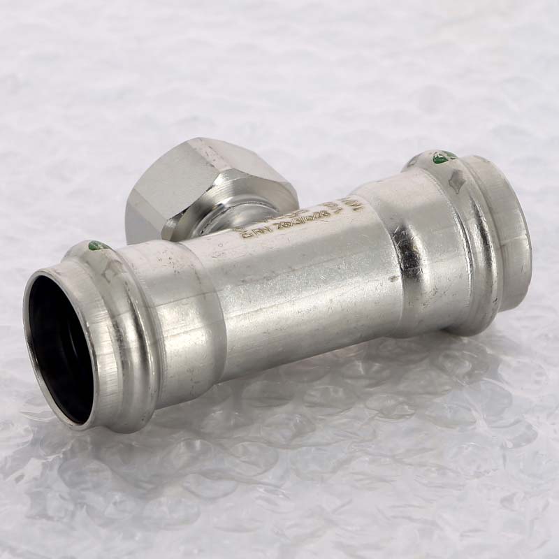 Тройник пресс Sanpress Inox Viega нержавеющая сталь 28х3/4х28 мм ВР 437206