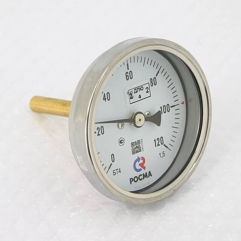 Термометр биметаллический радиальный Росма БТ-41.211 80/64 G1/2 0-120 °C 00000002464