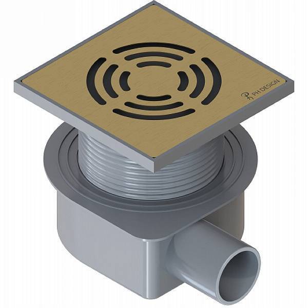 Душевой трап Boheme 10x10 см матовое золото 984-10-MG