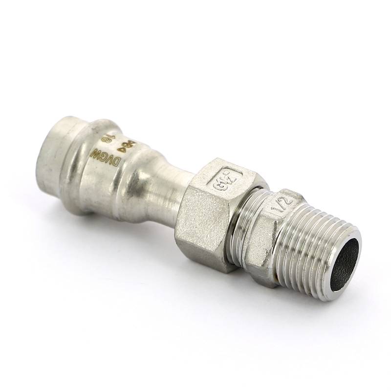 Муфта разборная IBP B-Press Inox 18 мм x 1/2 НР нержавеющая сталь PS4331G0180400