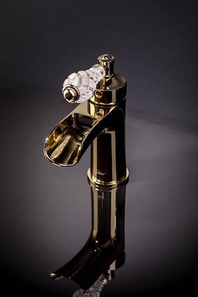 Смеситель встраиваемый для душа Boheme Crystal золото 285-CRST