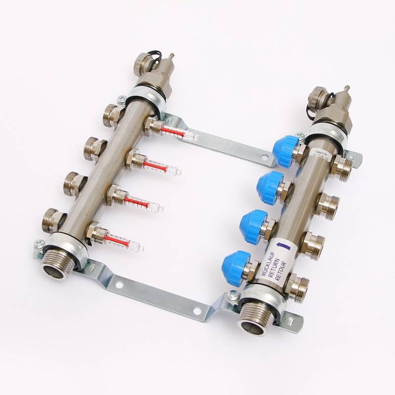 Коллекторная группа Uni-Fitt 1 x 3/4 4 выхода с расходомерами и термостатическими вентилями 455W4304