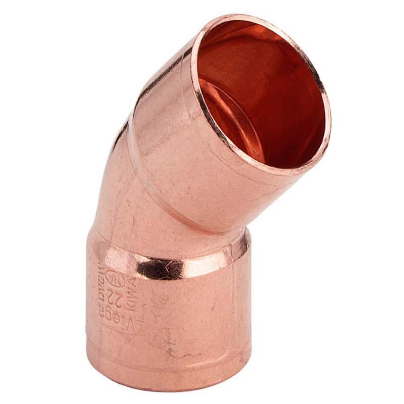 Угол двухраструбный 45 градусов пайка Viega 108 мм 158071