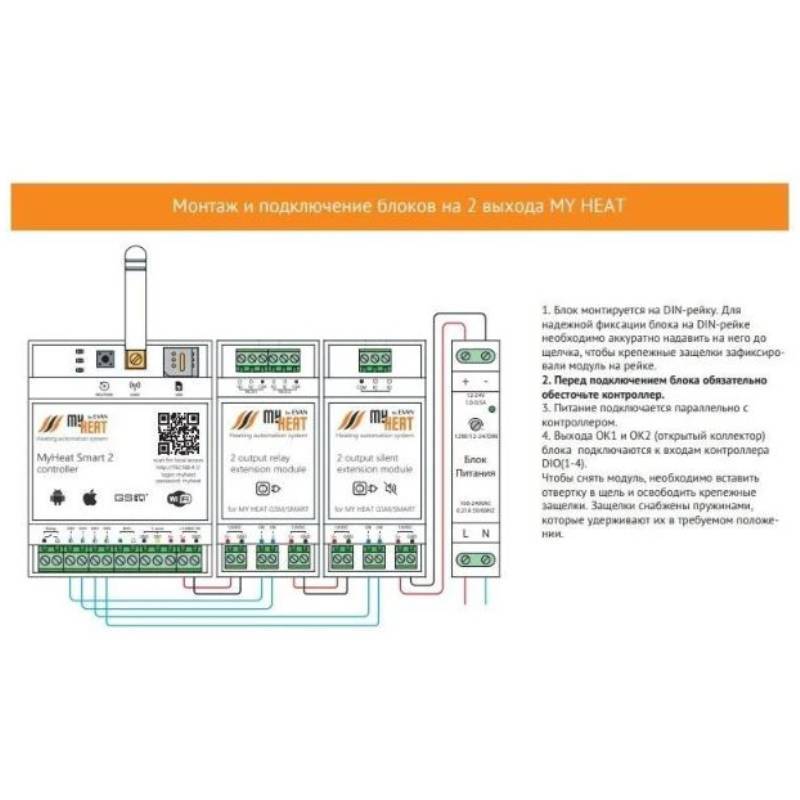 Блок-реле Эван MyHeat на 2 выхода для GSM и SMART 6295-evn