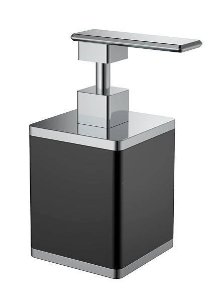 Дозатор для жидкого мыла Boheme настольный черный/хром 10969-B-CR
