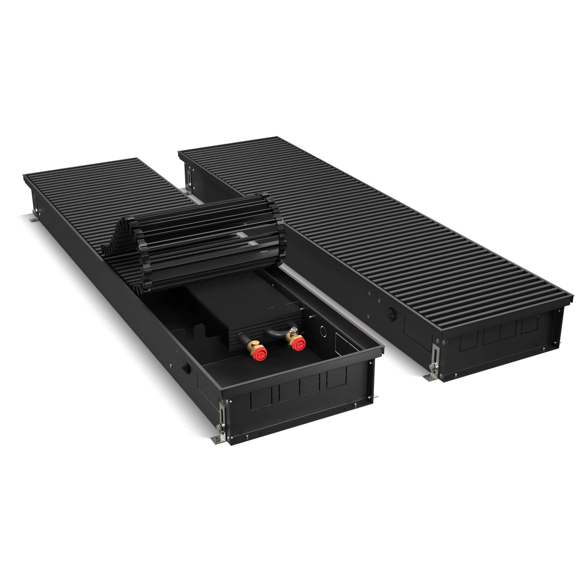 Конвектор внутрипольный Royal Thermo ATRIUM 110x300x2800 мм черный ATRIUM-110/300/2800-DG-U-BL