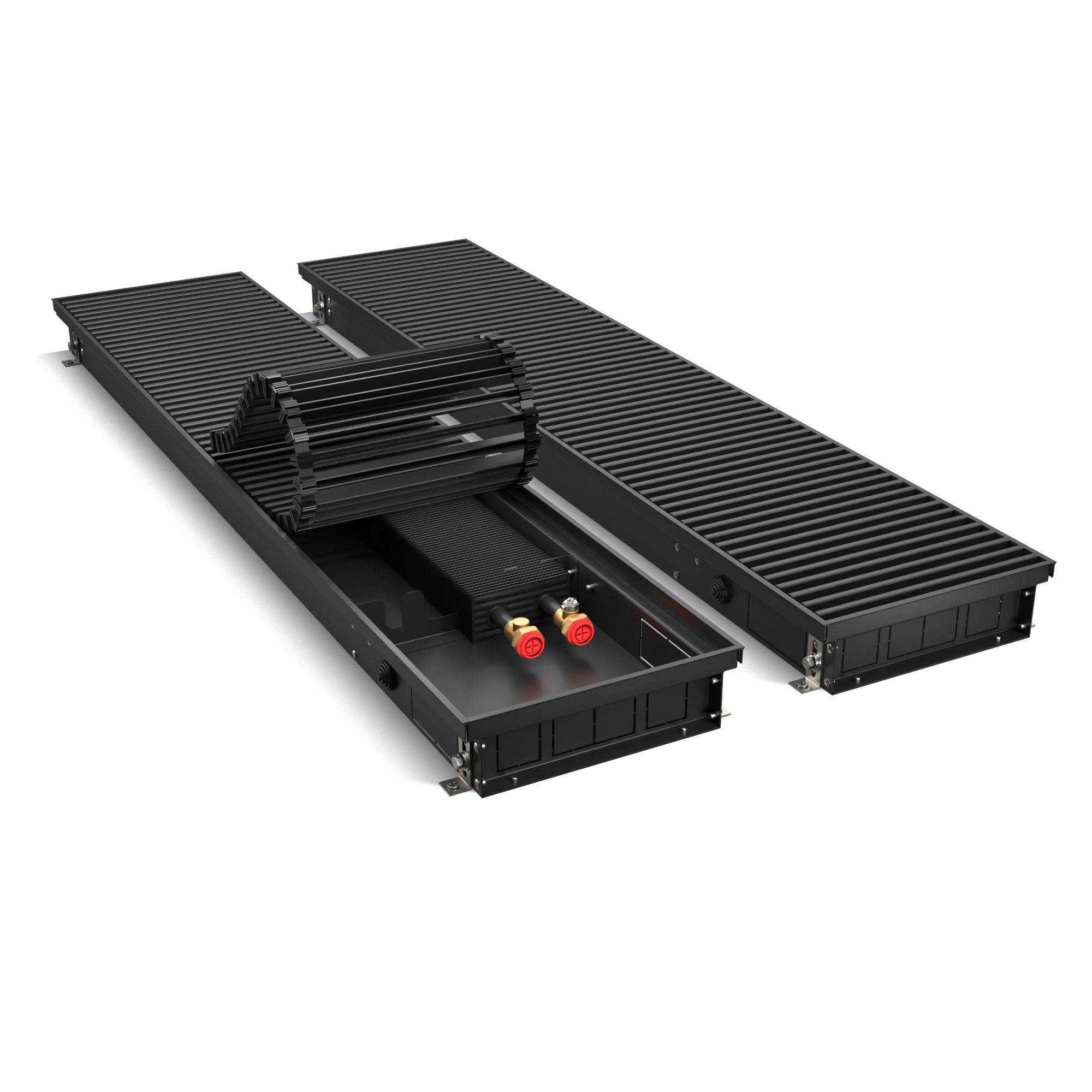 Конвектор внутрипольный Royal Thermo ATRIUM 75x250x800 мм черный ATRIUM-75/250/800-DG-U-BL