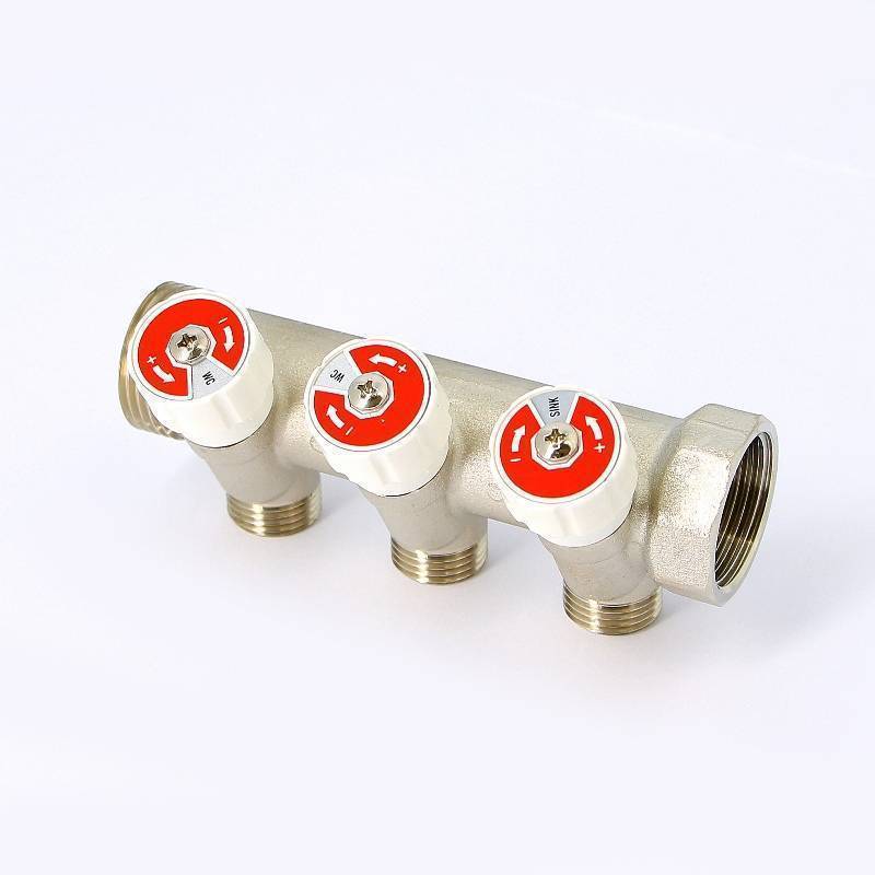 Коллектор никелированный Uni-Fitt 1 НВ 3 выхода 1/2 Н 40 мм 404N4230