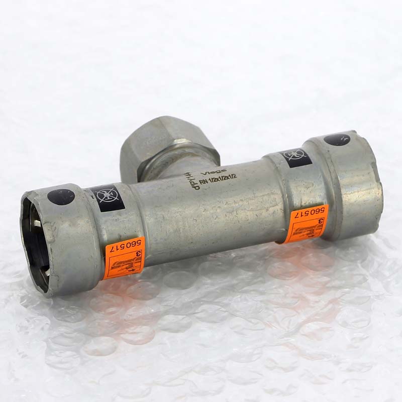 Тройник пресс-ВР оцинкованная сталь Viega Megapress 1/2x1/2x1/2 695163