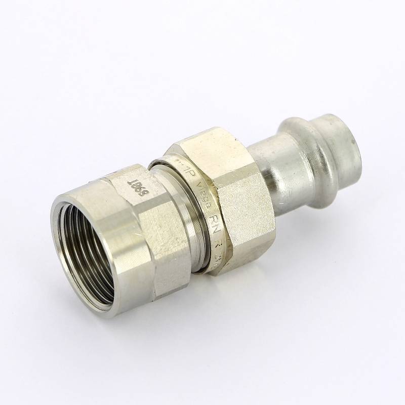 Муфта разъемная Viega Sanpress Inox 15х3/4 пресс-В с плоским уплотнением 437466