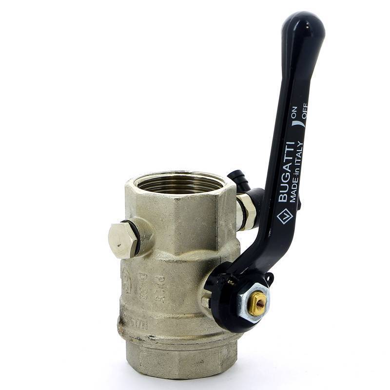 Кран шаровой Bugatti OREGON ВВ с заглушкой и дренажным вентилем рычаг 1 1/4 03300034