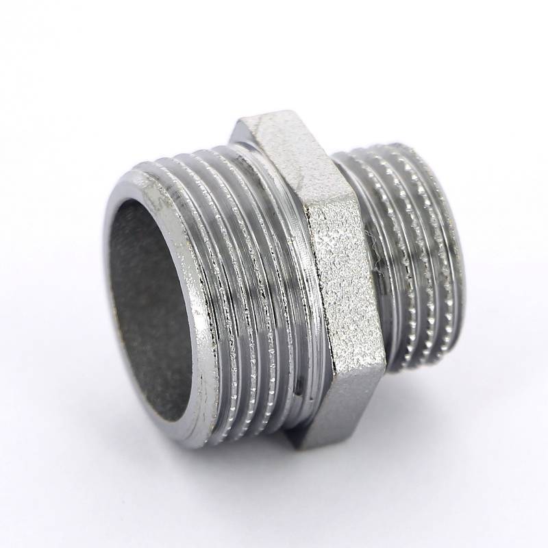 Ниппель резьбовой переходной Tiemme 3/4 x 1/2 НН никелированный 1500124