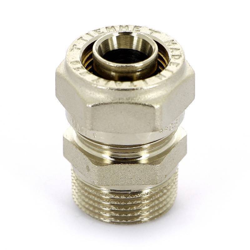 Муфта обжимная Tiemme никелированная 20х1/2 НР 1600007