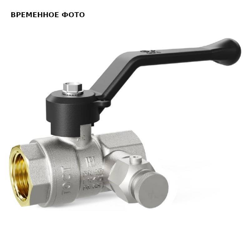 Кран шаровой LD Pride 1/2 ВВ М20 трехходовой с дренажем и воздухоотводчиком латунный рычаг 44.345.15.20