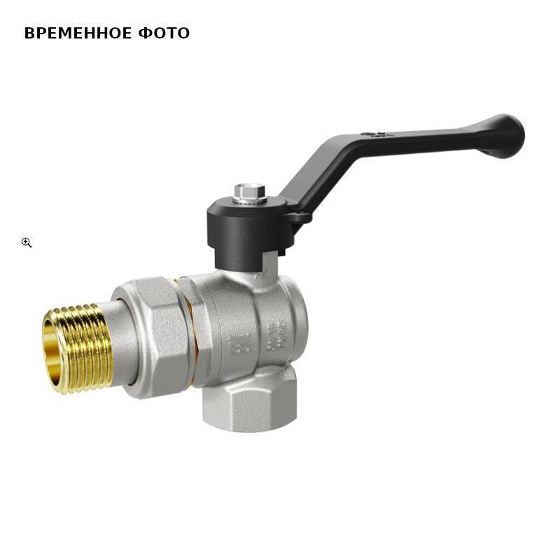 Кран шаровой угловой Pride 1/2 ВР-НР с американкой рычаг 47.207.15