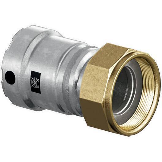 Муфта переходная пресс-В Viega Megapress с накидной гайкой 1 1/4х1 1/2 оцинкованная сталь 718862