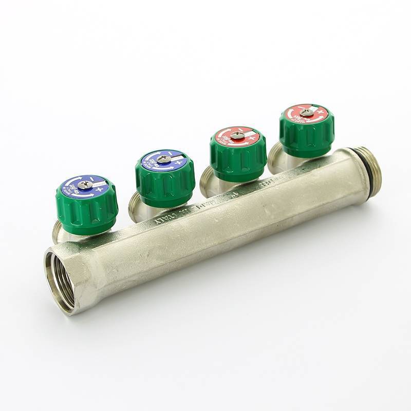 Коллектор с вентилями Uni-Fitt 1 НВ 4 выхода 3/4 EK 90° 50 мм 410N4340