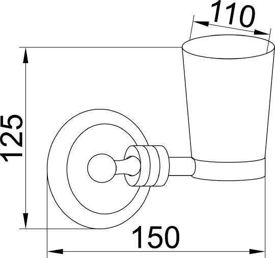Стакан подвесной Boheme Hermitage 15х11х12.5 см золото глянцевое 10353