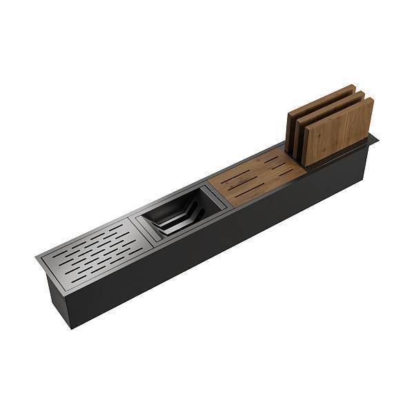 Сушка для посуды встраиваемая Omoikiri Dry 01-GM 124x20x20 см вороненая сталь 4999011