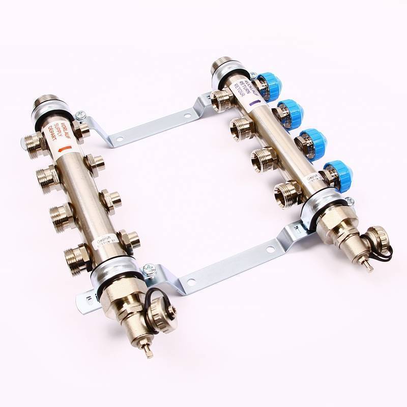 Коллекторная группа Uni-Fitt 1 x 3/4 4 выхода с балансировочными и термостатическими вентилями 456W4304