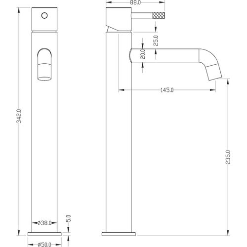 Смеситель для раковины Boheme Uno высокий белый матовый/хром матовый 462-WCR