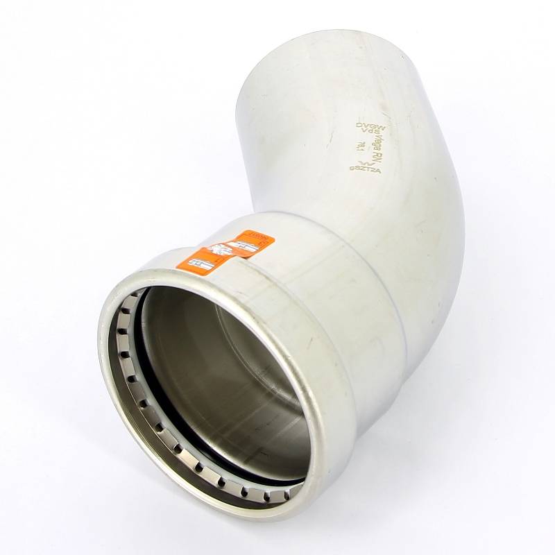 Угольник-вставка 45° пресс Viega Sanpress Inox XL 76.1 мм нержавеющая сталь 482688