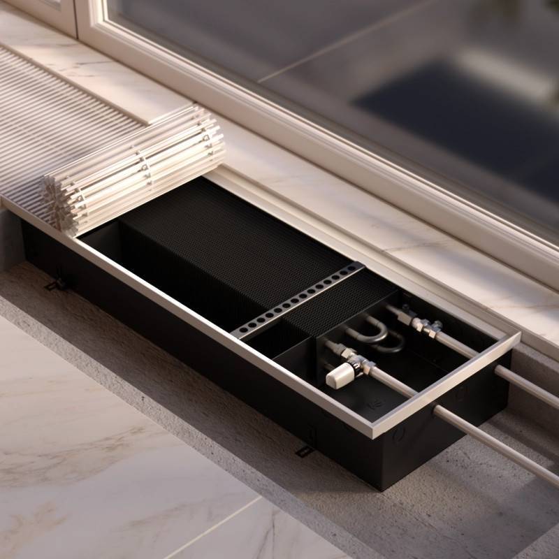 Конвектор внутрипольный Vitron ВКВ с вентилятором 150x360x1000 мм 8-трубный 220В ВКВ.150.360.1000.8ТП.220