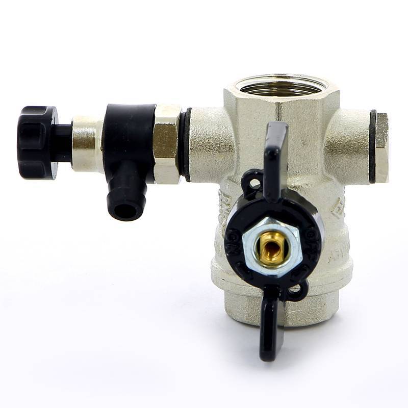 Кран шаровой Bugatti Oregon 332 ВВ с дренажным вентилем и заглушкой бабочка 1/2 03320009