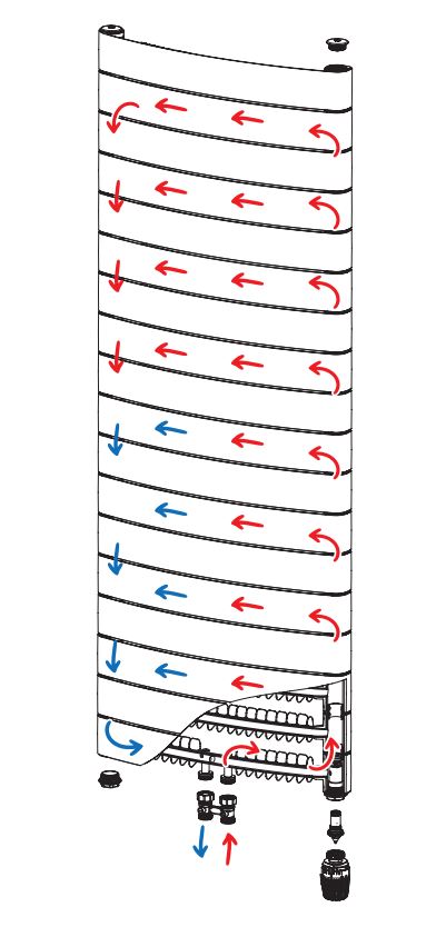 Радиатор биметаллический RIFAR CONVEX Ventil 500 18 секций нижнее подключение антрацит 11653