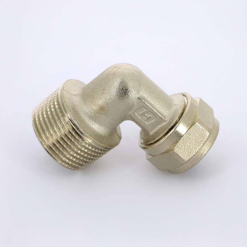 Угол обжимной никелированный Uni-Fitt 16х3/4 наружная резьба 665N6300