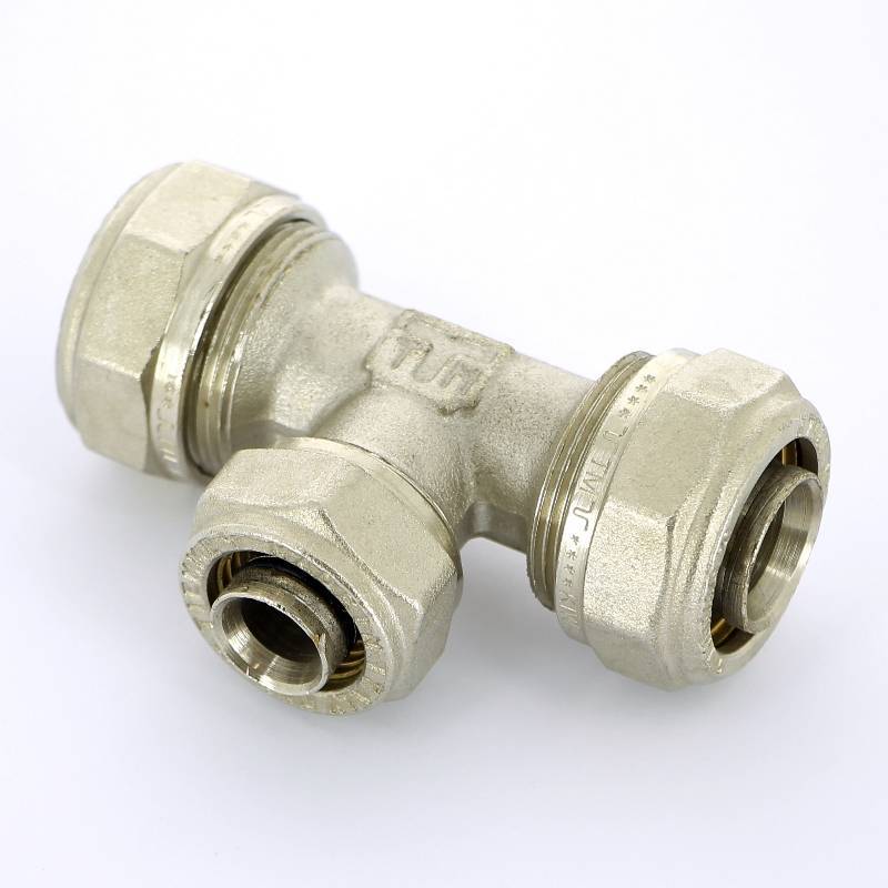 Тройник обжимной никелированный Tiemme 26х20х26 1600037