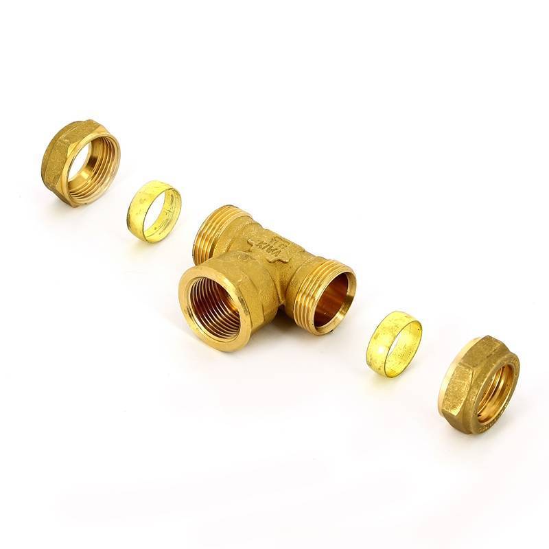 Тройник обжимной Tiemme 22х1/2х22 мм внутренняя резьба 1000014