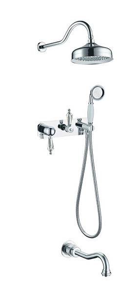 Смеситель для ванны Boheme Brillante Ripresa встраиваемый с душевым гарнитуром хром 348