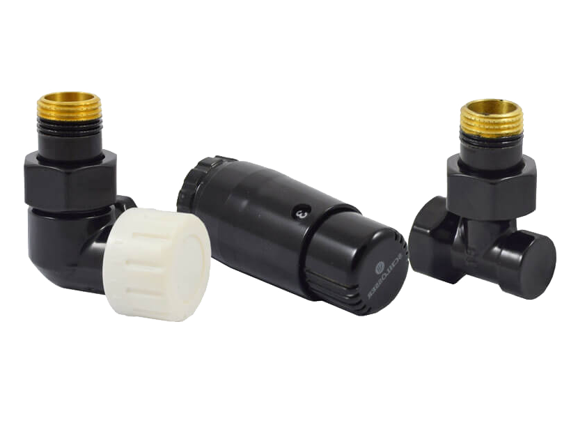 Комплект термостатический Schlosser Stand-D Mini 1/2 левый трехосевой RAL 9005 602200067