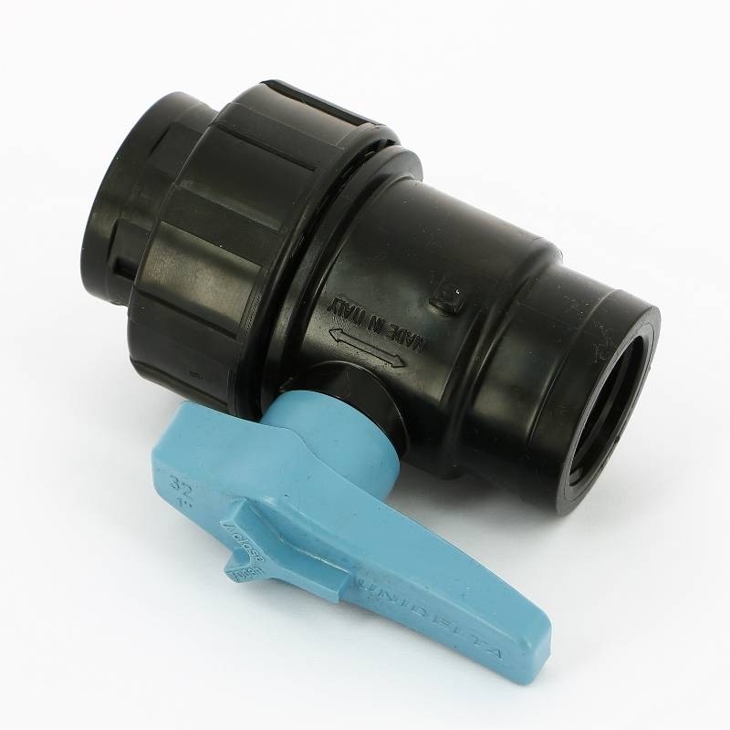 Кран компрессионный Unidelta ВВ 1 дюйм для труб ПНД 1073004004001