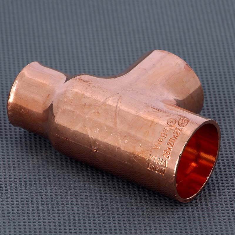 Тройник медный Viega под пайку 28х22х28 мм 106232